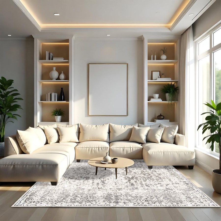 TEPPI WOOSONIL082 mnstret teppe, rektangulrt - flerfarget bomull (120x180)