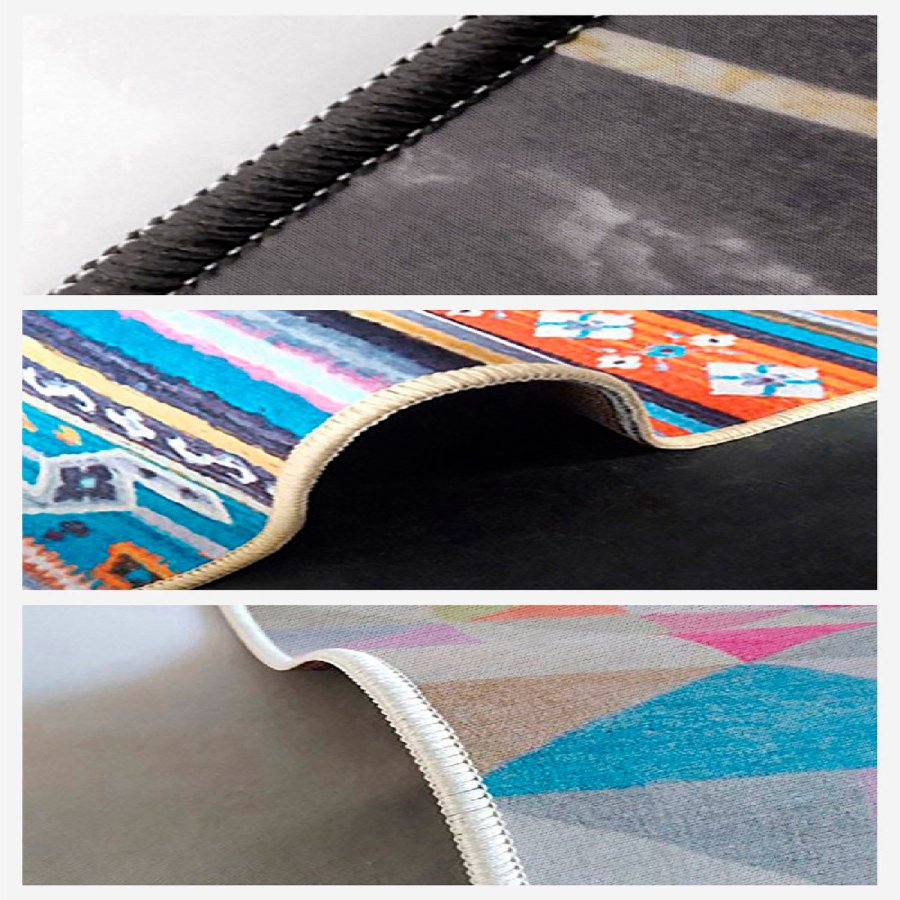 TEPPI WOOSONIL082 gulvtppe m. mnster, rektangulr - multifarvet bomuld (160x230)