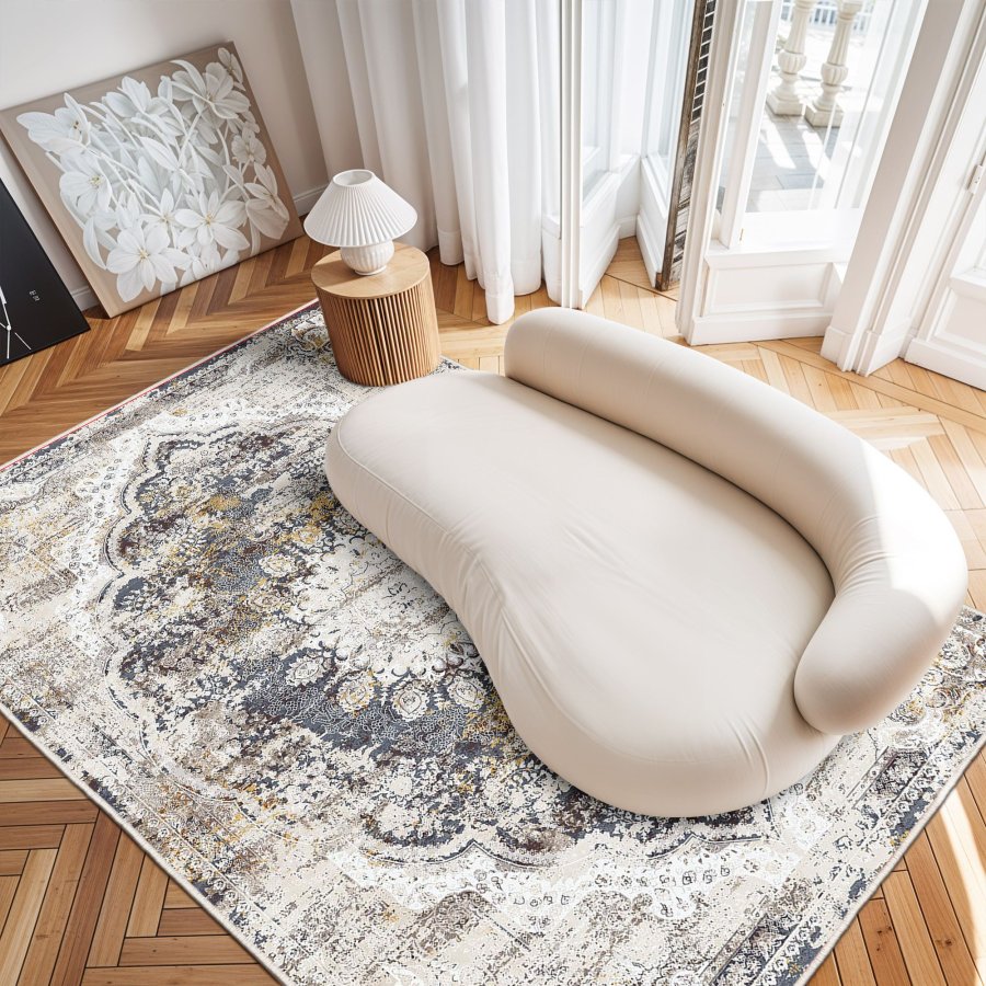 TEPPI WOOSONIL083 gulvtppe m. mnster, rektangulr - multifarvet bomuld (80x150)