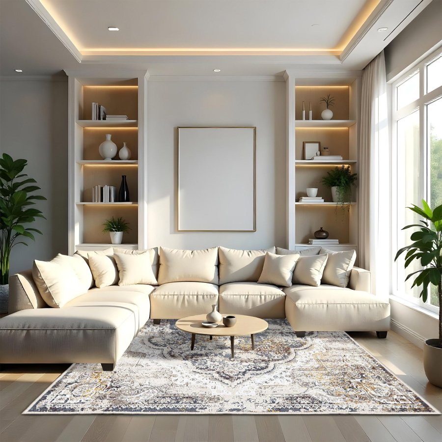 TEPPI WOOSONIL083 gulvtppe m. mnster, rektangulr - multifarvet bomuld (80x150)