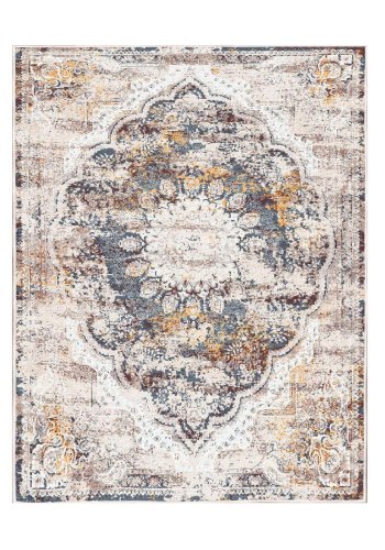 TEPPI WOOSONIL083 gulvtppe m. mnster, rektangulr - multifarvet bomuld (160x230)