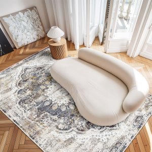 TEPPI WOOSONIL083 mnstret teppe, rektangulrt - flerfarget bomull (160x230)