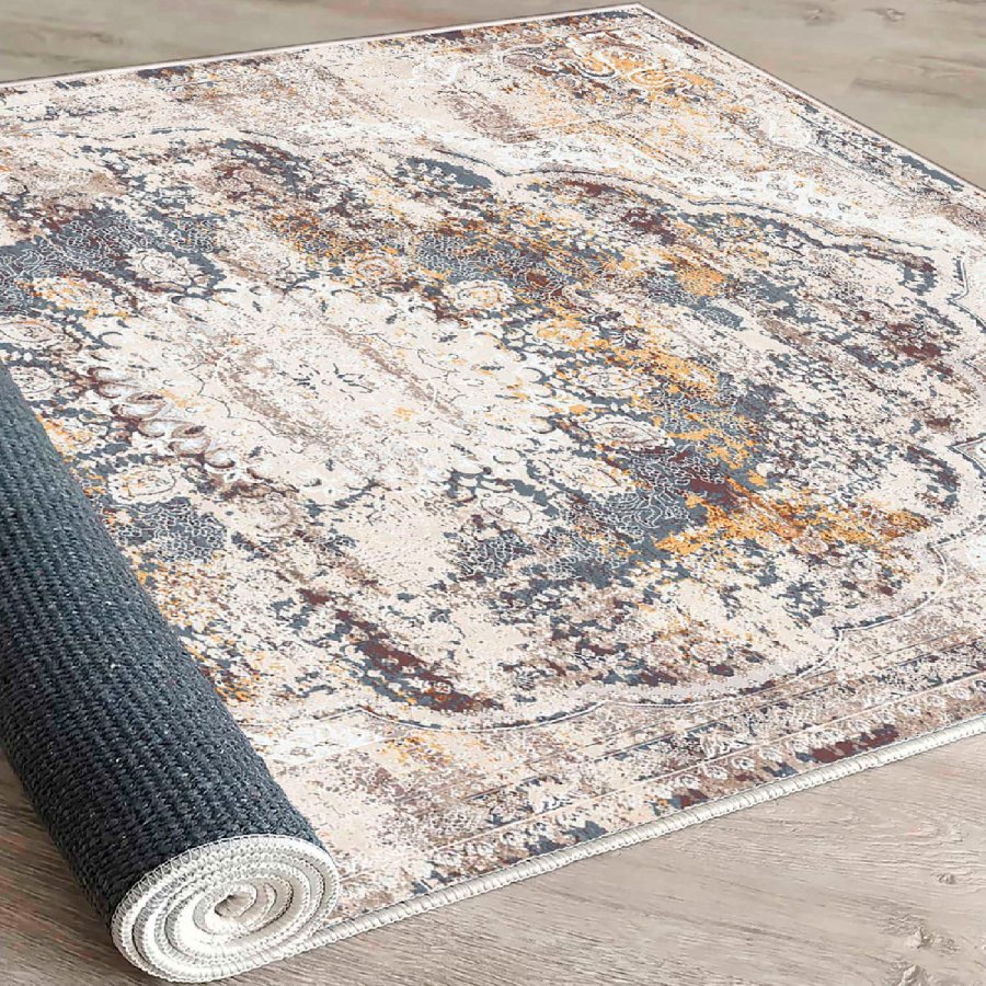 TEPPI WOOSONIL083 gulvtppe m. mnster, rektangulr - multifarvet bomuld (160x230)