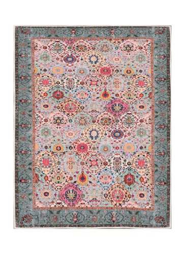 TEPPI WOOSONIL091 gulvtppe m. mnster, rektangulr - multifarvet bomuld (80x150)