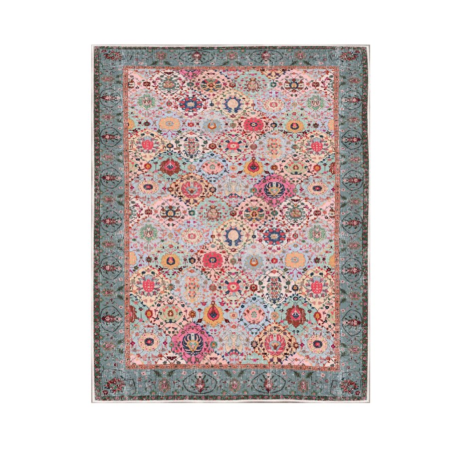 TEPPI WOOSONIL091 gulvtppe m. mnster, rektangulr - multifarvet bomuld (120x180)