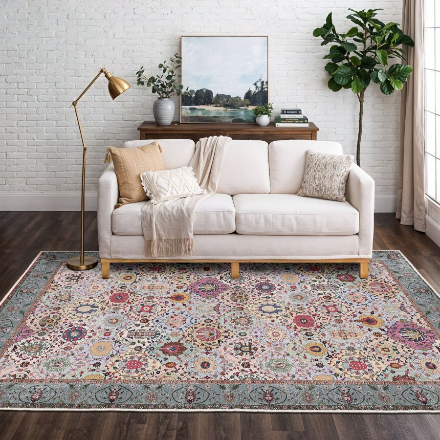 TEPPI WOOSONIL091 gulvtppe m. mnster, rektangulr - multifarvet bomuld (160x230)