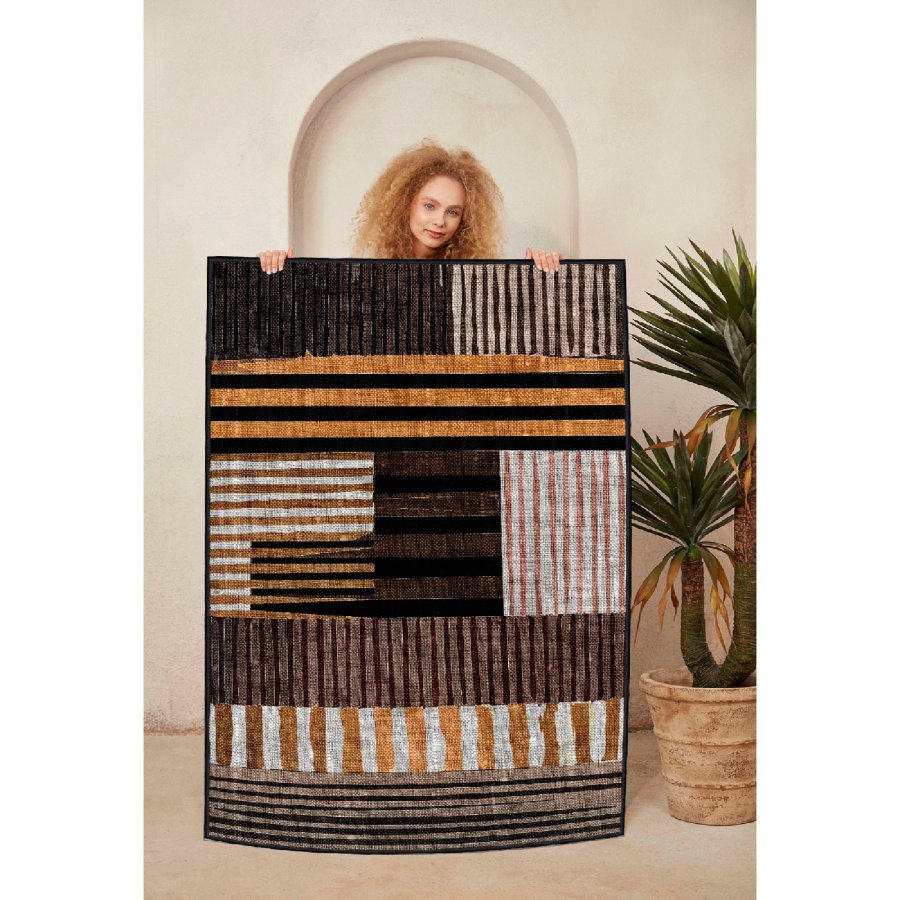 TEPPI WOOSONIL096 mnstret teppe, rektangulrt - flerfarget bomull (50x80)