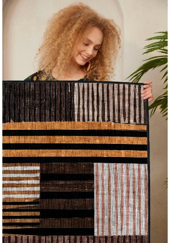 TEPPI WOOSONIL096 mnstret teppe, rektangulrt - flerfarget bomull (50x80)