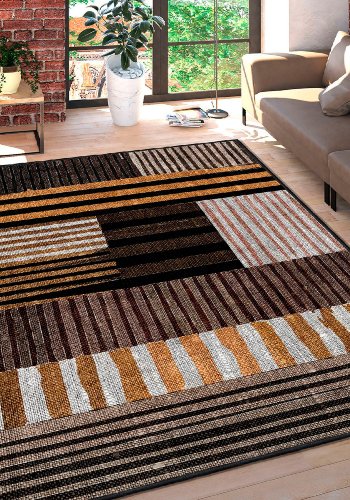 TEPPI WOOSONIL096 gulvtppe m. mnster, rektangulr - multifarvet bomuld (160x230)