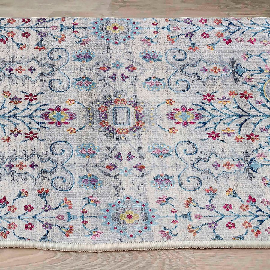 TEPPI WOOSONIL106 gulvtppe m. mnster, rektangulr - multifarvet bomuld (160x230)