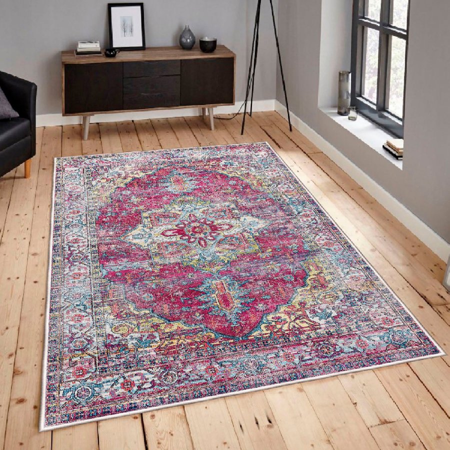 TEPPI WOOSONIL114 gulvtppe m. mnster, rektangulr - multifarvet bomuld (80x150)