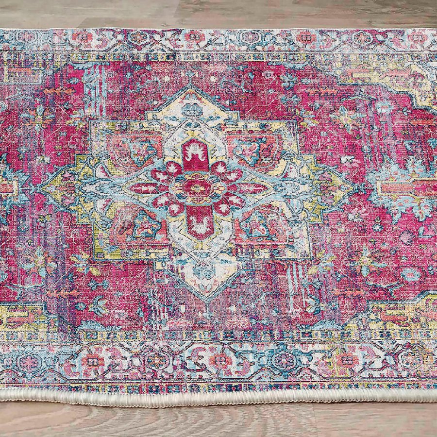 TEPPI WOOSONIL114 gulvtppe m. mnster, rektangulr - multifarvet bomuld (160x230)