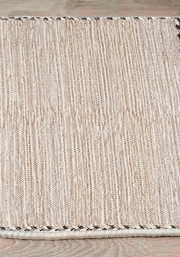 TEPPI WOOSONIL133 mönstrad matta, rektangulär - beige, brun och svart bomull (50x80)