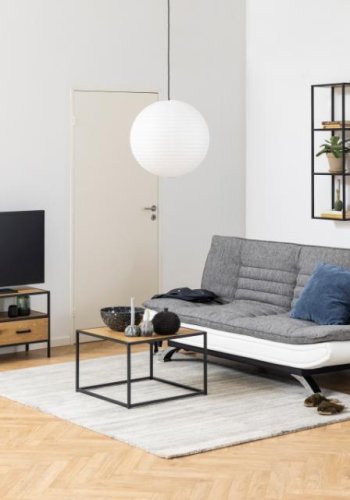 ACT NORDIC Seaford Wandregal - Natur/Schwarzpapier Wildeiche/Metall, mit 4 Böden