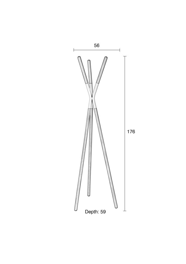 ZUIVER Pinnacle butler - hvit og naturlig grantre