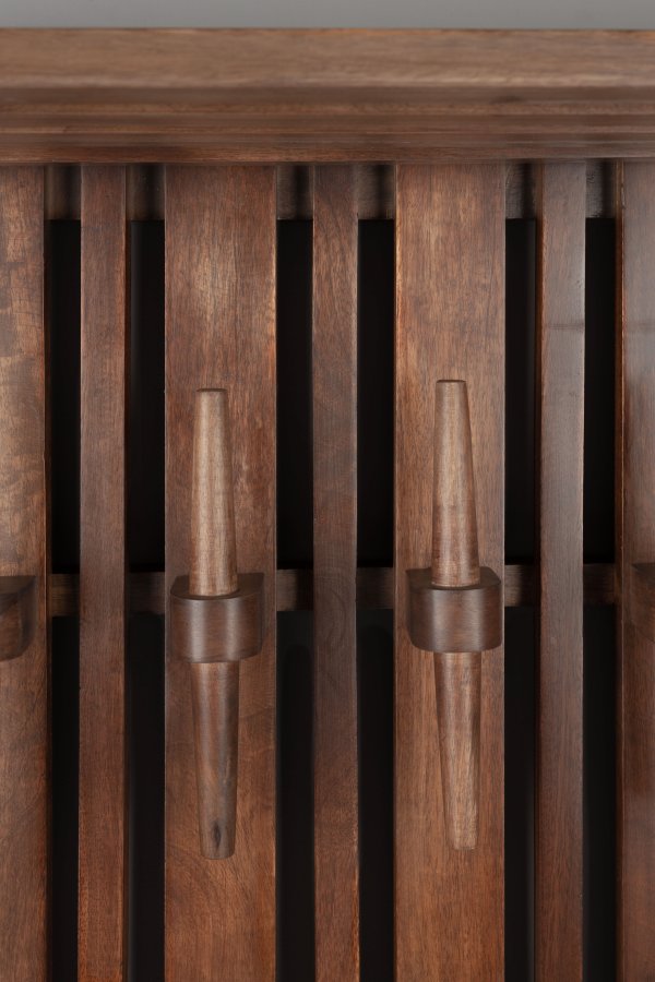 DUTCHBONE Jakub Hutständer, mit Haken – walnussfarbenes Mangoholz