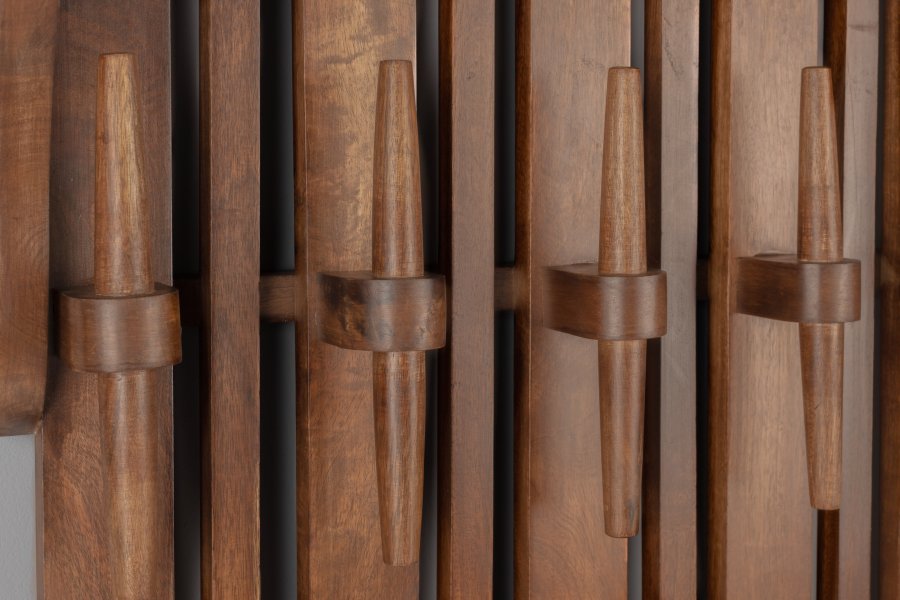 DUTCHBONE Jakub Hutständer, mit Haken – walnussfarbenes Mangoholz