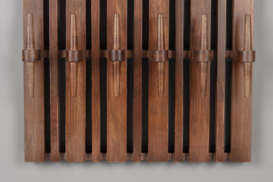 DUTCHBONE Jakub Hutständer, mit Haken – walnussfarbenes Mangoholz