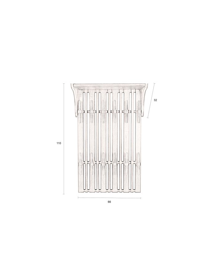 DUTCHBONE Jakub Hutständer, mit Haken – walnussfarbenes Mangoholz