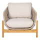 HOUSE NORDIC Terracina Lounge Chair - Loungestol, akasie, beige, inkl. pute