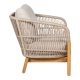 HOUSE NORDIC Terracina Lounge Chair - Loungestol, akasie, beige, inkl. pute