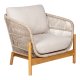 HOUSE NORDIC Terracina Lounge Chair - Loungestol, akasie, beige, inkl. pute