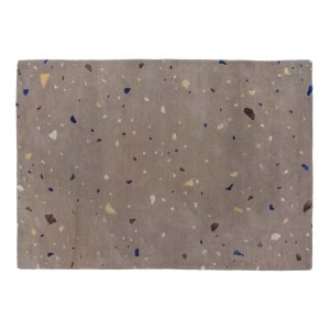BROSTE COPENHAGEN Terrazzo-teppe, rektangulrt brunt og flerfarget ull (140x200)