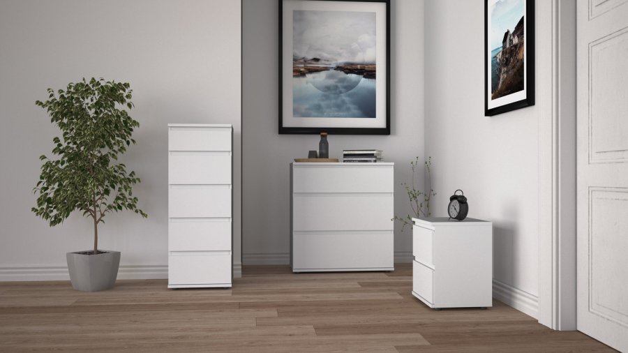 TVILUM Nova  Kommode – Weißes Verbundholz, (107 x 40)