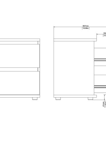 TVILUM Nova Nattbord - Naturfarget kompositttre, eikestruktur, 2 skuffer, Firkantet, (48x34)