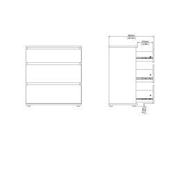 Nova  Kommode - Hvid komposittr, (84x40)
