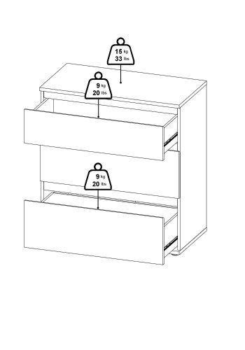 TVILUM Nova  Kommode – Weißes Verbundholz, (84 x 40)