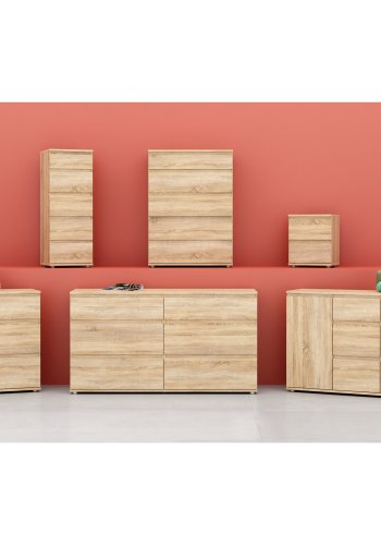 TVILUM Nova Kommode - Naturfarbenes Verbundholz, Eichenstruktur, (84x40)