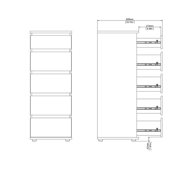 Nova  Kommode - Hvid komposittr, (107x40)