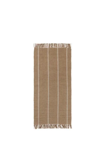 BROSTE COPENHAGEN Yuki-Teppich, rechteckig – natürliche Jute und weiße Baumwolle (140 x 70)