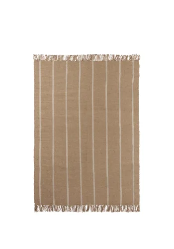 BROSTE COPENHAGEN Yuki-Teppich, rechteckig – natürliche Jute und weiße Baumwolle (200 x 140)