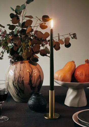 BROSTE COPENHAGEN Maro Kerzenständer – Aluminium mit Messingoberfläche (H:14)