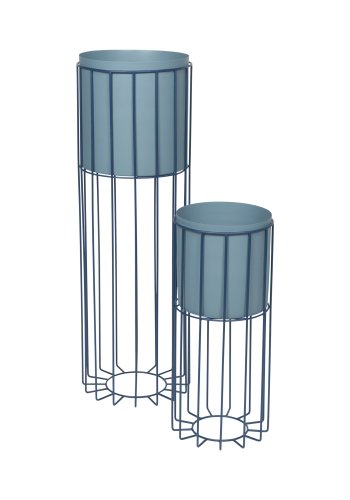 BROSTE COPENHAGEN Fenja stativ med deksel - bltt jern (sett med 2)