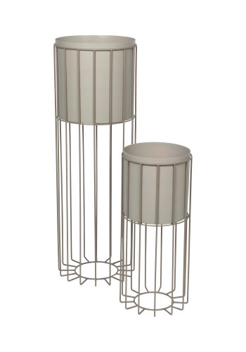 BROSTE COPENHAGEN Fenja stativ med trekk - taupe jern (sett med 2)