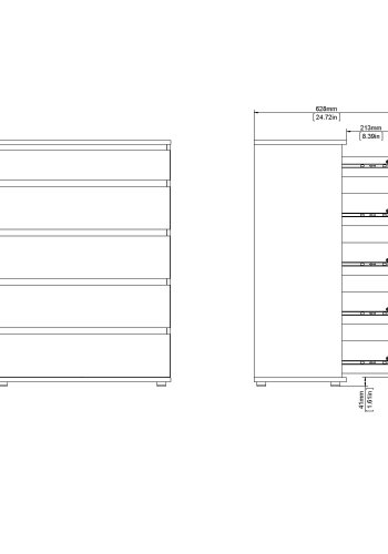 TVILUM Nova kommode ? hvit kompositttre, (107x76)