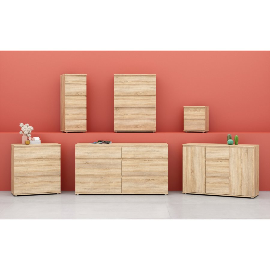 TVILUM Nova Kommode - Naturfarbenes Verbundholz, Eichenstruktur, (107x40)