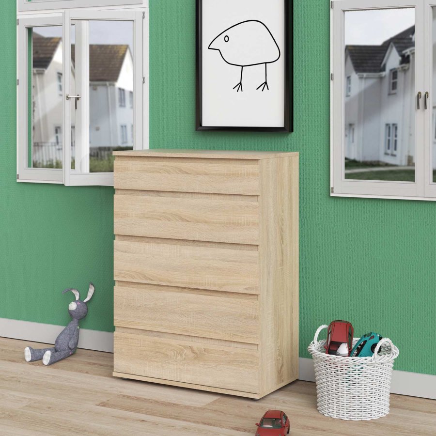 TVILUM Nova Kommode - Naturfarbenes Verbundholz, Eichenstruktur, (107x40)