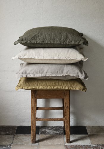 BROSTE COPENHAGEN Linn Kissenbezug, quadratisch – taubengraue Baumwolle/Leinen (60 x 60)