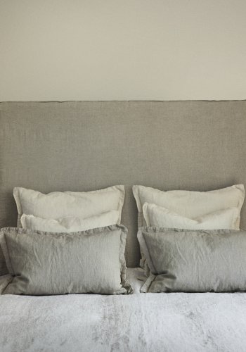 BROSTE COPENHAGEN Linn Kissenbezug, quadratisch – taubengraue Baumwolle/Leinen (60 x 60)