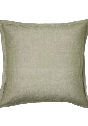 BROSTE COPENHAGEN Linn Kissenbezug, quadratisch – Traubenblattgrün, Baumwolle/Leinen (60 x 60)