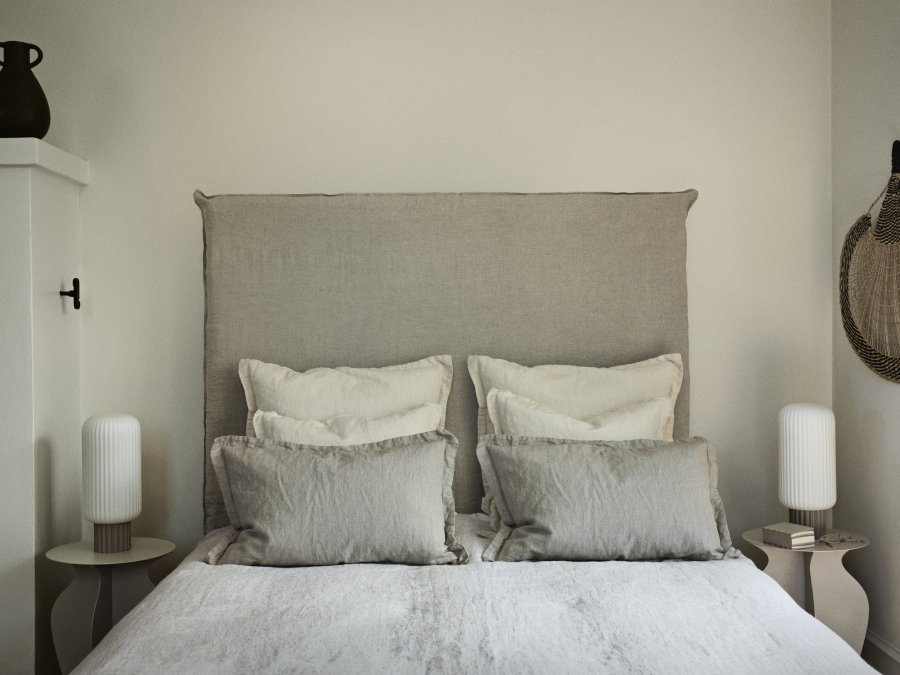 BROSTE COPENHAGEN Linn Kissenbezug, rechteckig – Burgbeige Baumwolle/Leinen (40x60)