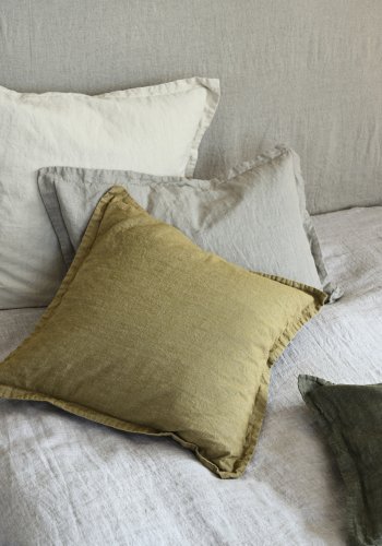 BROSTE COPENHAGEN Linn Kissenbezug, quadratisch – Castle Beige Baumwolle/Leinen (60x60)