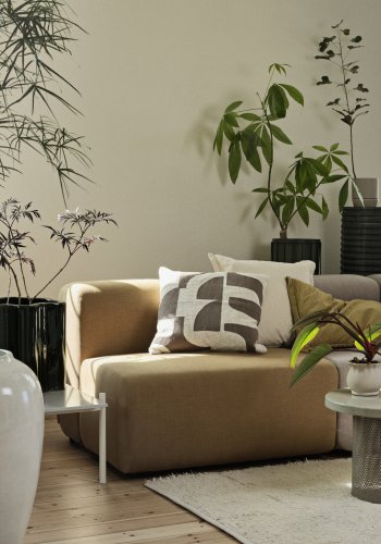 BROSTE COPENHAGEN Linn Kissenbezug, rechteckig – Mattgold Baumwolle/Leinen (40x60)