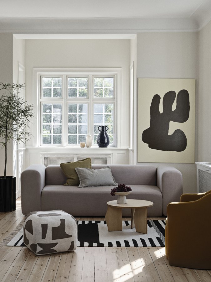 BROSTE COPENHAGEN Linn Kissenbezug, quadratisch – mattgoldene Baumwolle/Leinen (60 x 60)