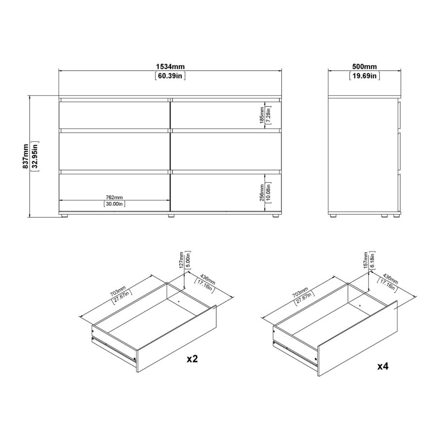 TVILUM Nova  Kommode  Weies Verbundholz, (84 x 50)