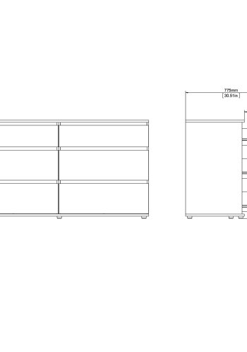 TVILUM Nova  Kommode  Weies Verbundholz, (84 x 50)